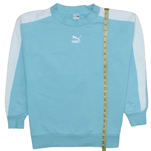 Puma Women Blue Crew Neck Pullover Sweatshirt Size M - Image 3
