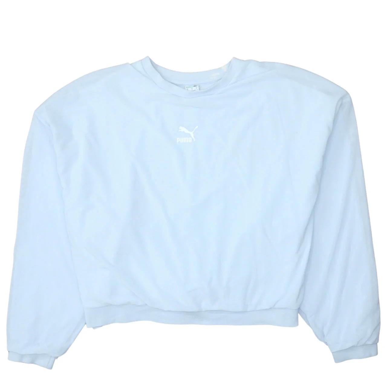 Puma Women Light Blue Crew Neck Pullover Sweatshirt XL