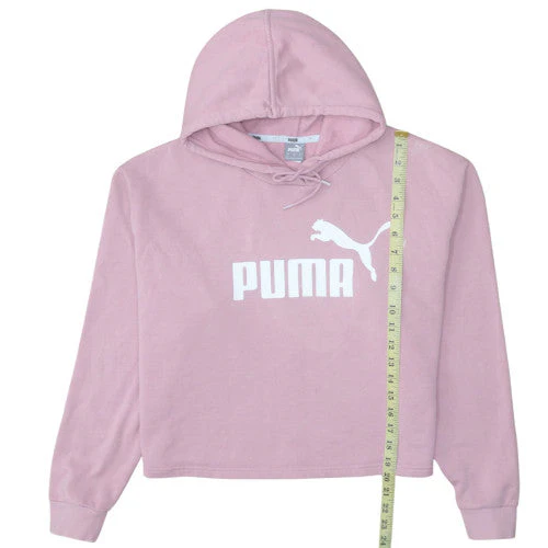 Puma Women Pink Hooded Pullover Sweatshirt Size L Logo Print - Image 3