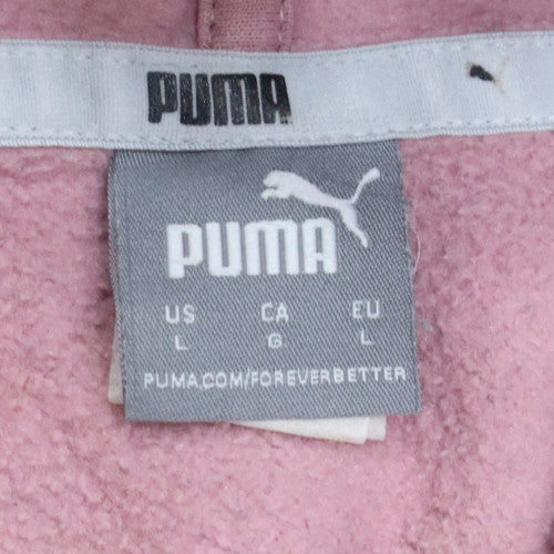 Puma Women Pink Hooded Pullover Sweatshirt Size L Logo Print - Image 5