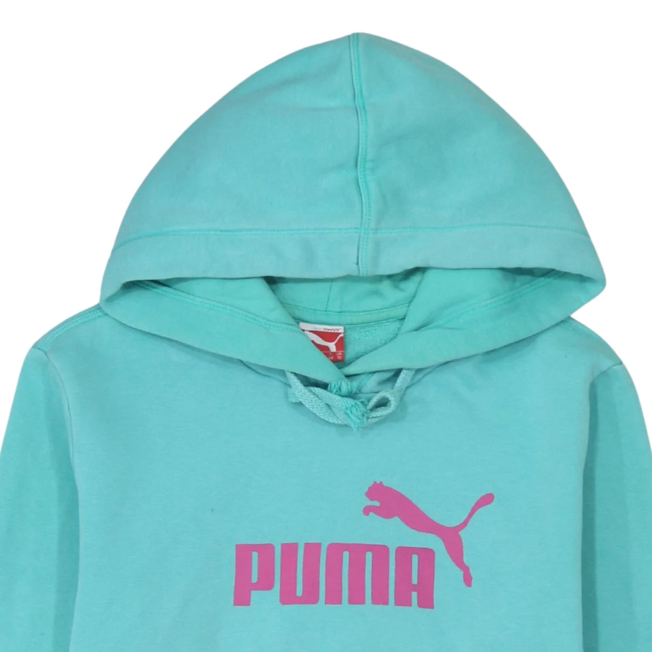 Puma Women’s Blue Pullover Hoodie Size 12 Cotton Blend Logo Design - Image 8
