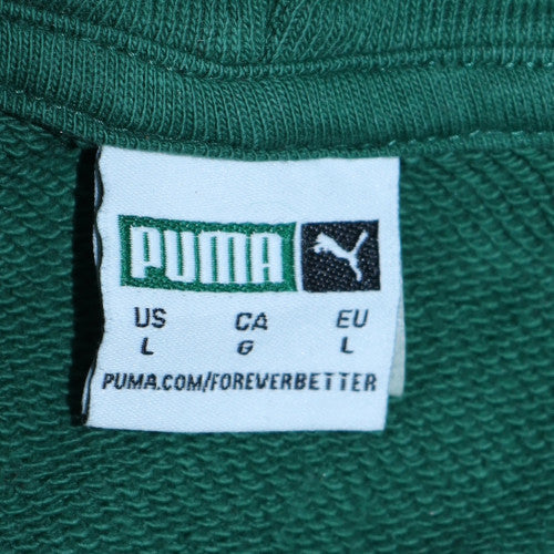 Puma Women’s Green Pullover Hoodie Size L Relaxed Fit Fleece Sweatshirt - Image 5