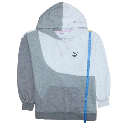 Puma Women’s Grey Colourblock Pullover Hoodie Size Small - Image 3
