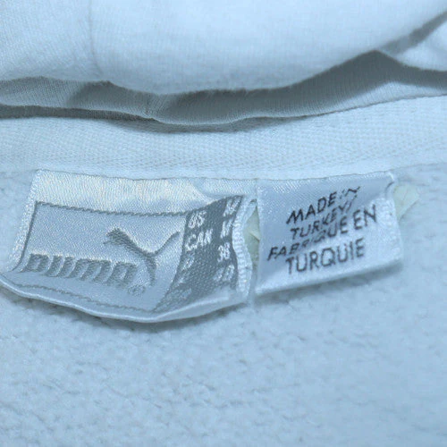 Puma Women White Hoodie Pullover Sweatshirt Size M Cotton Blend - Image 4