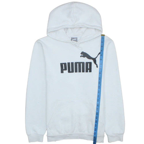 Puma Women White Pullover Hoodie Medium Logo Print Casual - Image 2