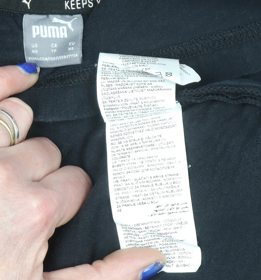 Puma Women's Black Cotton Hoodie Size M Pullover Hooded Sweatshirt - Image 4