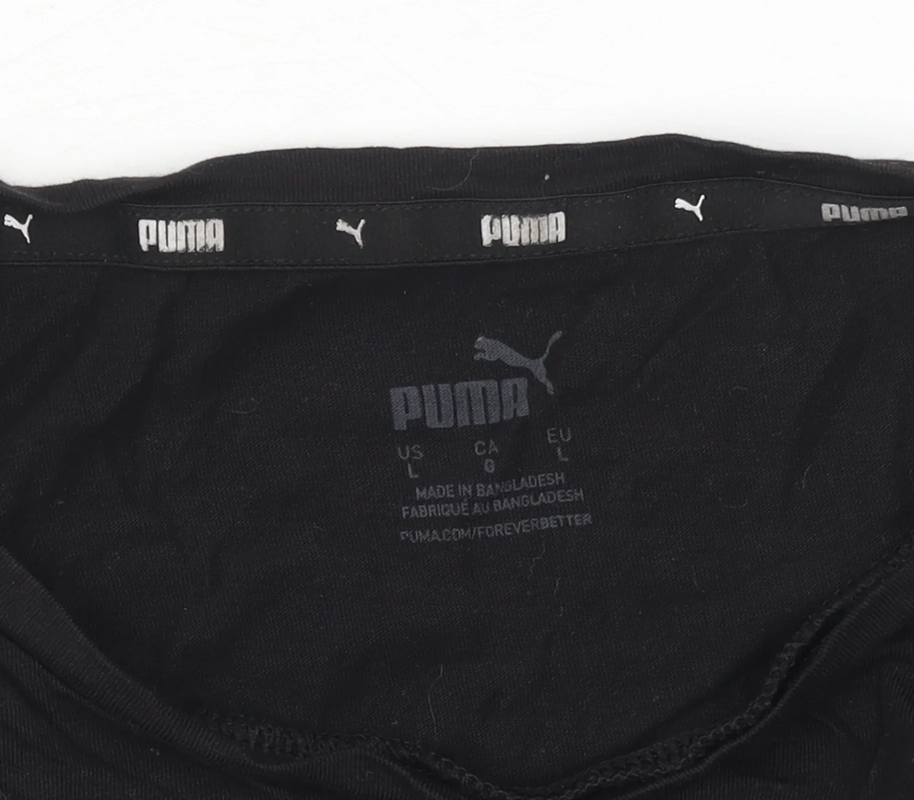Puma Womens Black Cotton Sports T-Shirt Size L - Image 4
