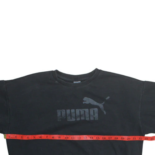 Puma Women's Black Crew Neck Pullover Sweatshirt Size M - Image 2