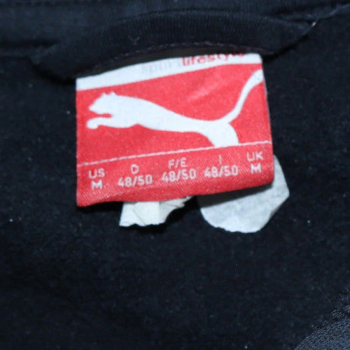 Puma Womens Black Full Zip Hoodie Size M Logo Graphic Sweatshirt - Image 5