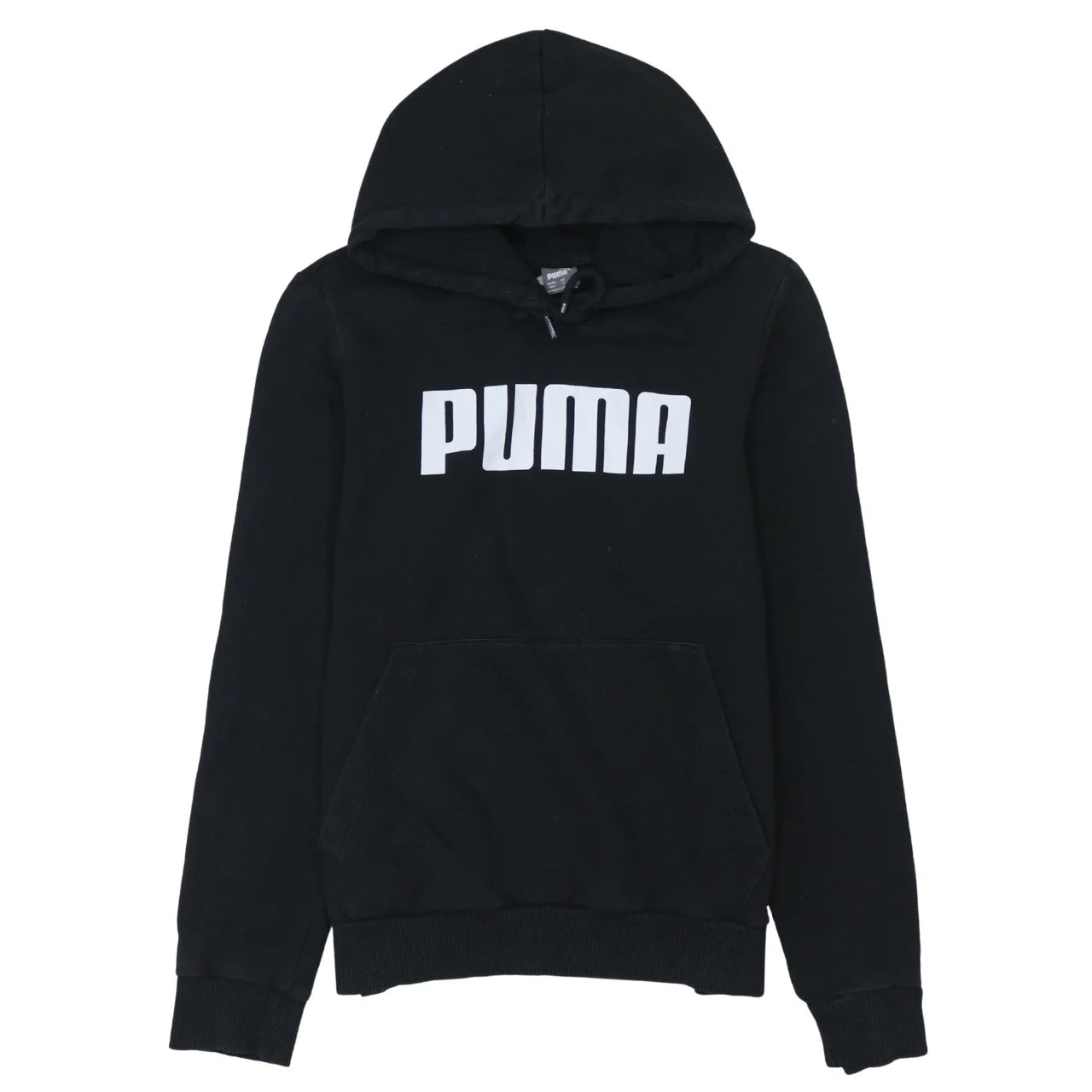 Puma Womens Black Hoodie UK 12 Pullover Long Sleeve Logo Sweatshirt