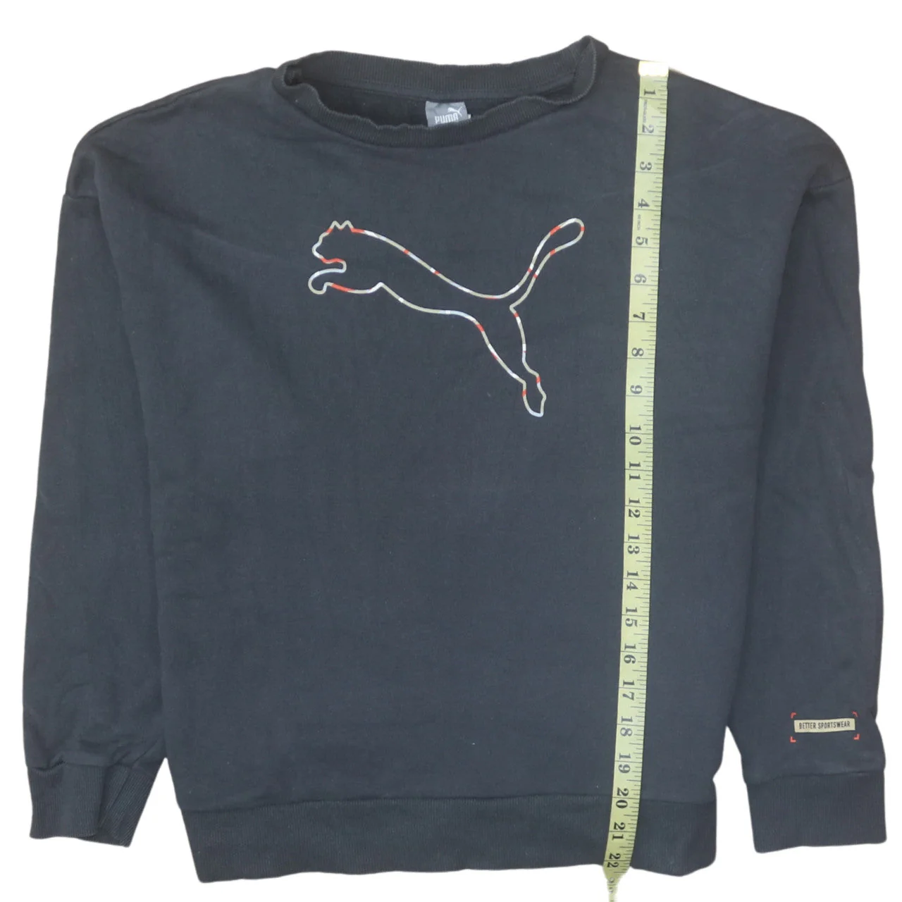 Puma Women's Black Medium Pullover Sweatshirt Logo Crew Neck - Image 2
