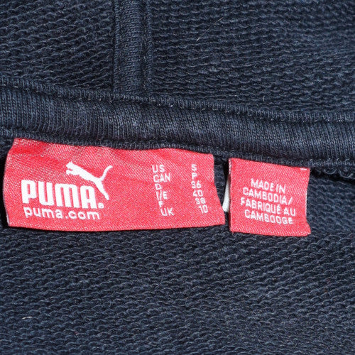 Puma Women's Black Pullover Hoodie Size 10 Cotton Blend Logo Sweatshirt - Image 5