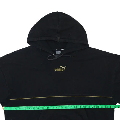Puma Womens Black XL Pullover Hoodie Gold Logo Graphic Sweatshirt - Image 3