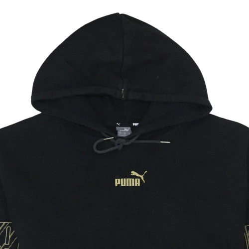 Puma Womens Black XL Pullover Hoodie Gold Logo Graphic Sweatshirt - Image 7