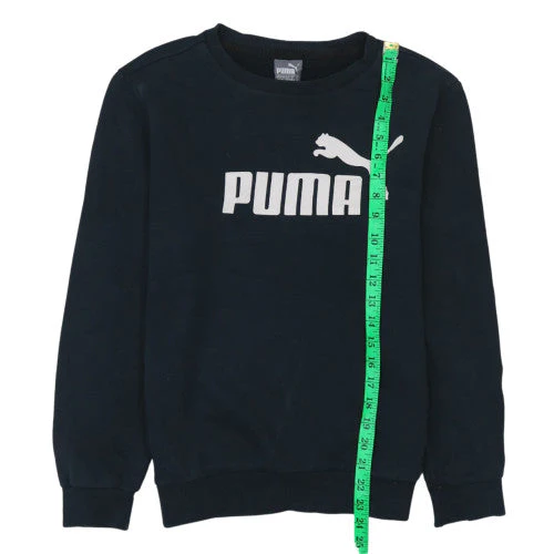 Puma Womens Black XS Pullover Sweatshirt Crew Neck Logo Cotton Blend - Image 3