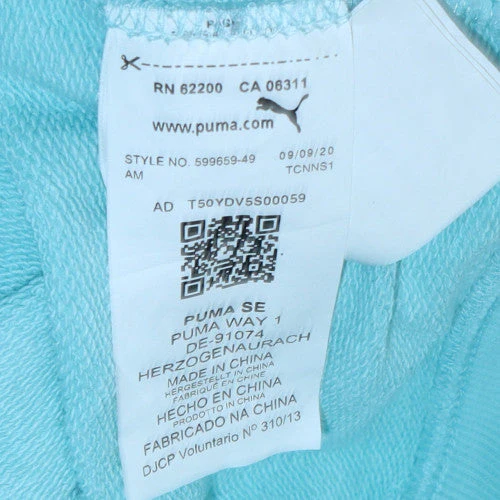 Puma Women's Blue Pullover Hoodie Size L Cotton Casual Sweatshirt - Image 6