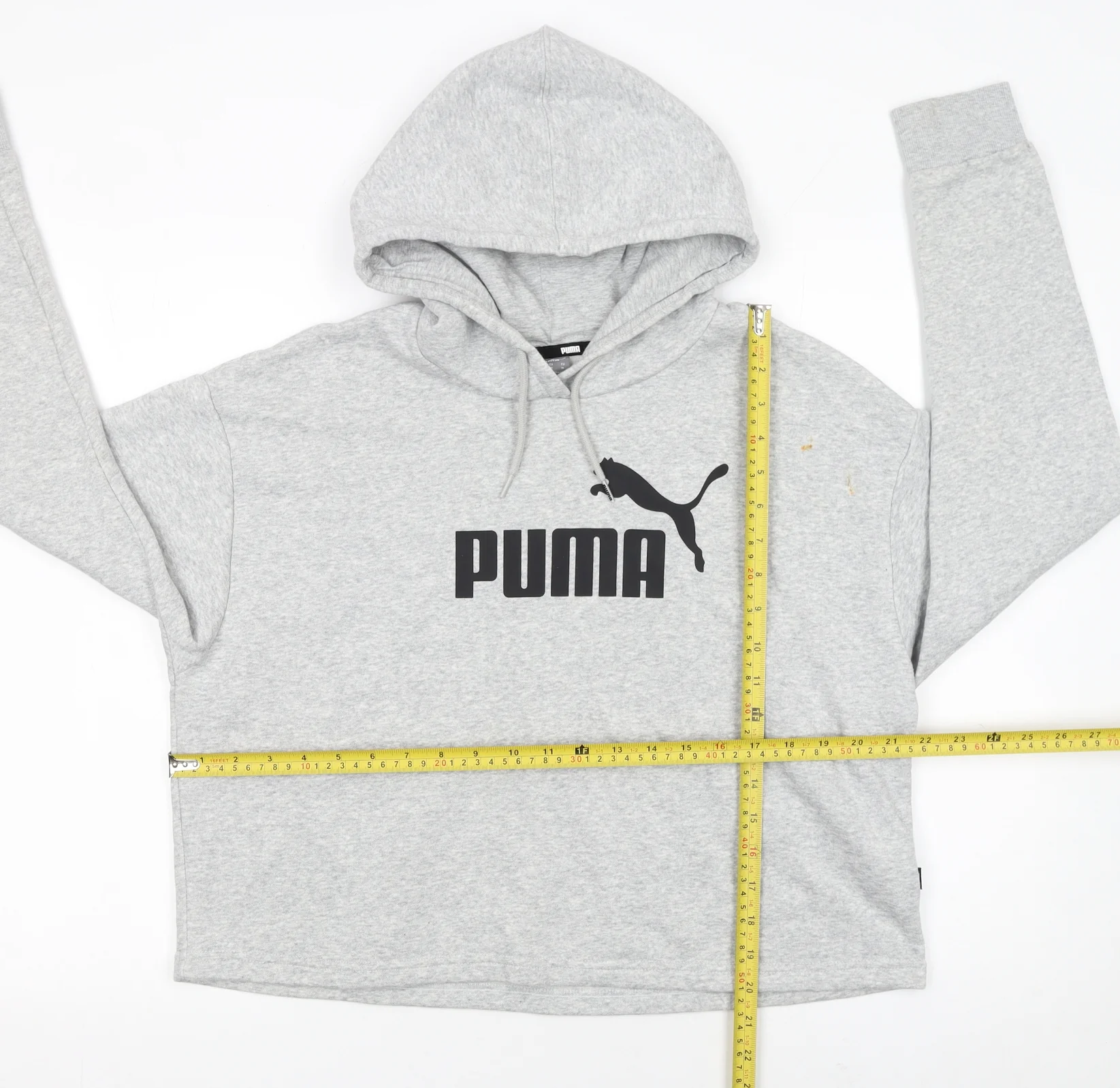 Puma Womens Grey Hoodie Pullover Medium Logo Cotton Blend - Image 2