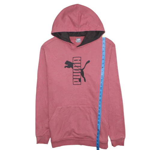 Puma Womens Pink Hooded Pullover Sweatshirt Size L Casual Cotton Blend - Image 3