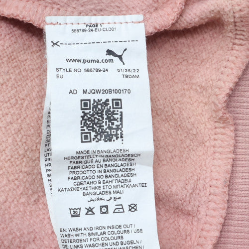 Puma Womens Pink Pullover Hoodie M Logo Hooded Sweatshirt - Image 6