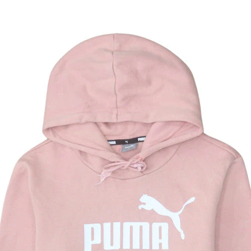 Puma Womens Pink Pullover Hoodie M Logo Hooded Sweatshirt - Image 8