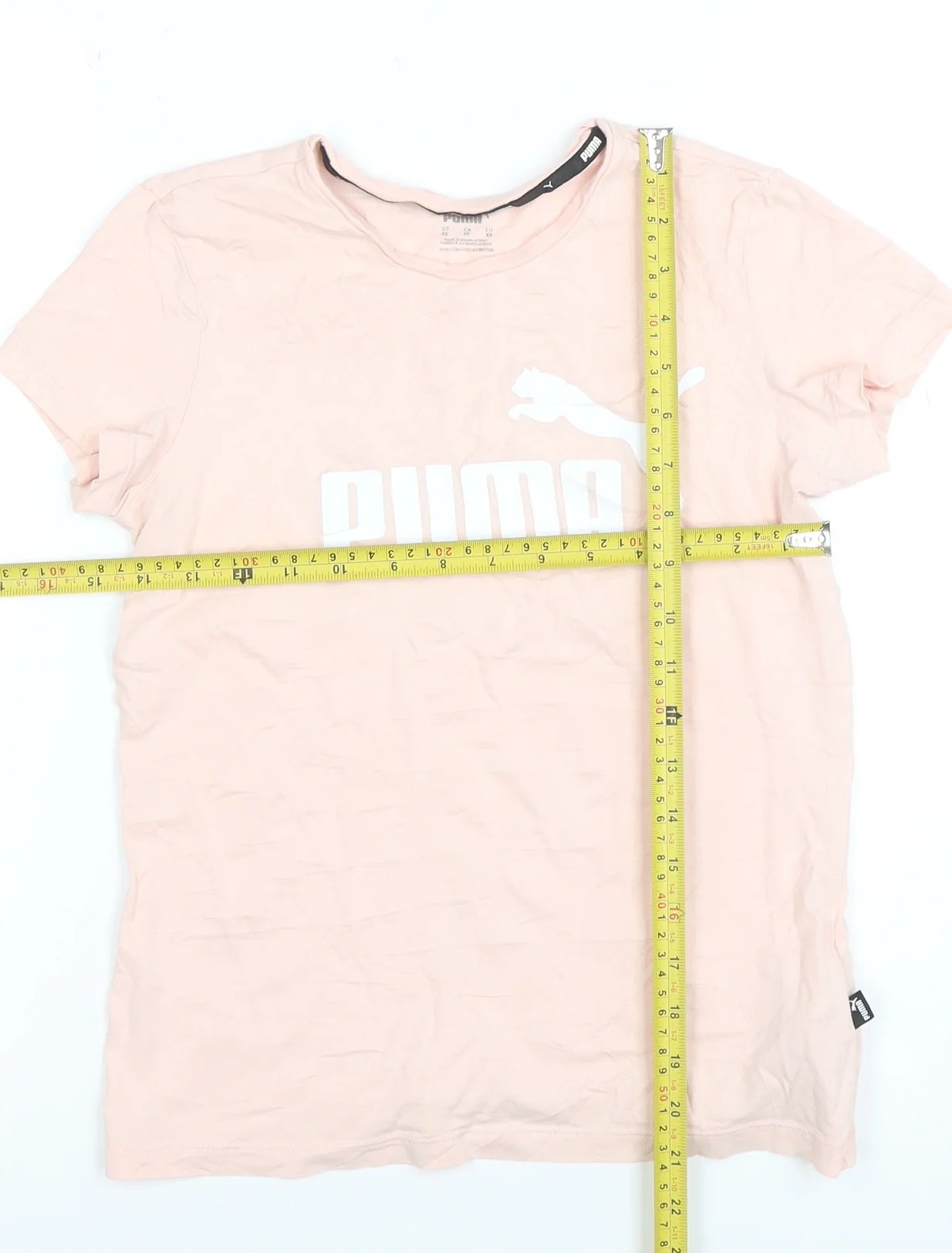 Puma Women's Pink Short Sleeve Classic Cotton Crew Neck T-Shirt XS - Image 2