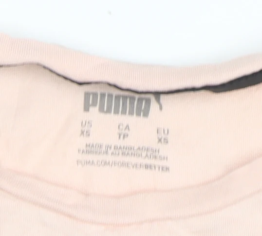 Puma Women's Pink Short Sleeve Classic Cotton Crew Neck T-Shirt XS - Image 4