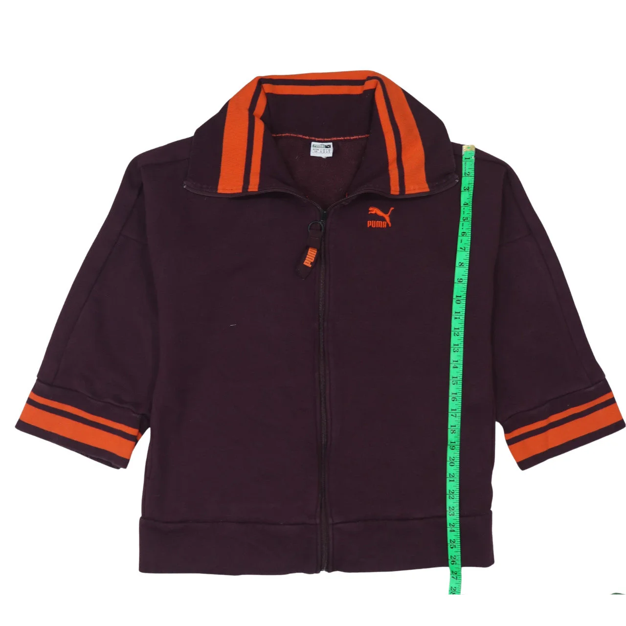 Puma Womens Purple Orange Track Jacket Size 10 Full Zip Sportswear - Image 3