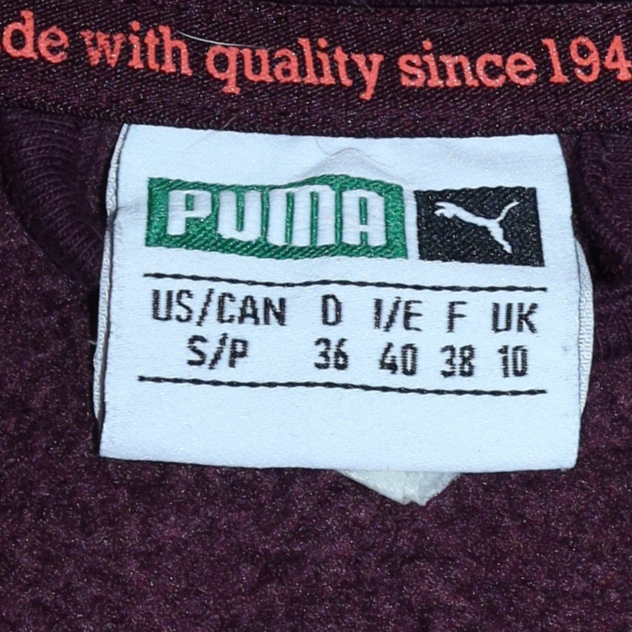 Puma Womens Purple Orange Track Jacket Size 10 Full Zip Sportswear - Image 5