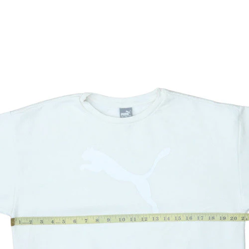 Puma Womens White Crew Neck Pullover Sweatshirt Size M Relaxed Fit - Image 2