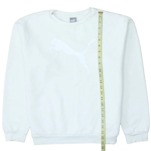 Puma Womens White Crew Neck Pullover Sweatshirt Size M Relaxed Fit - Image 3