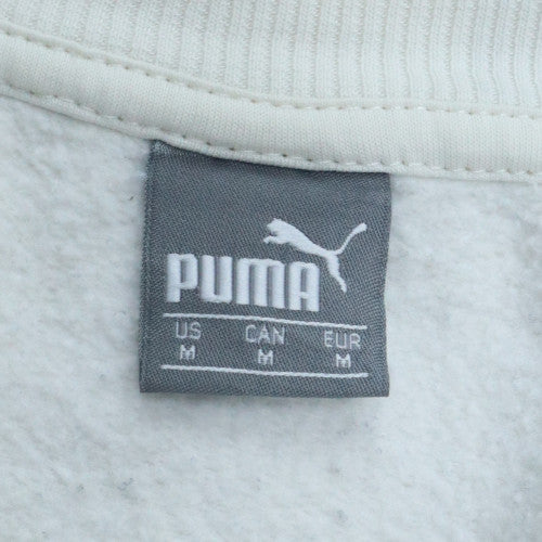 Puma Womens White Crew Neck Pullover Sweatshirt Size M Relaxed Fit - Image 5