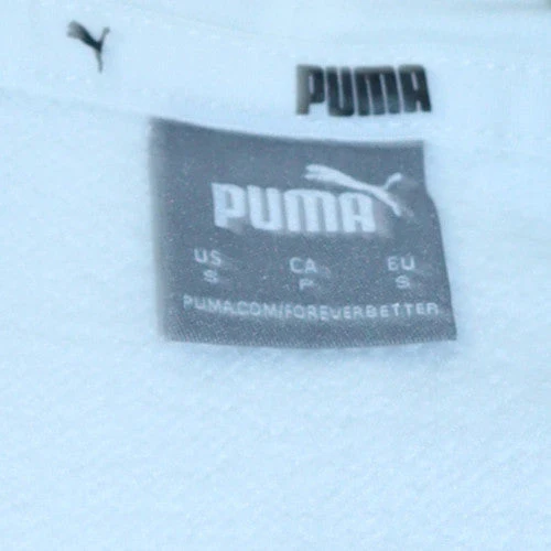 Puma Women's White Hooded Pullover Sweatshirt Size S - Image 5