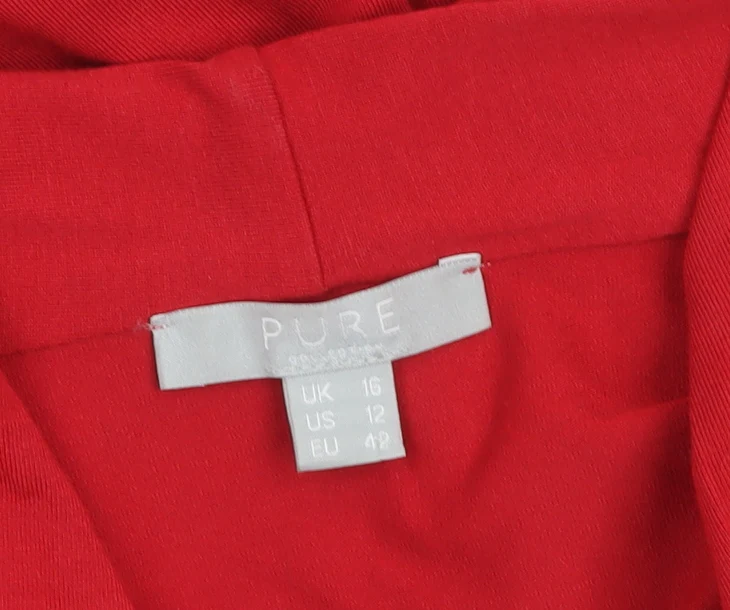 Pure Collection Women Red Wrap Jersey Blouse Size 16 Long Sleeve - Image 5