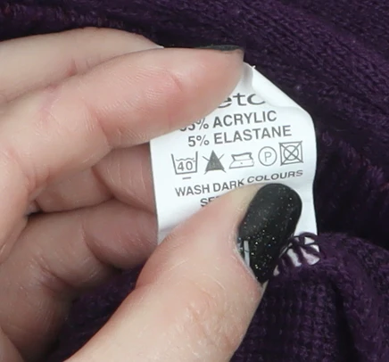 Pure & Natural Womens Purple Roll Neck Knit Jumper Size M - Image 4