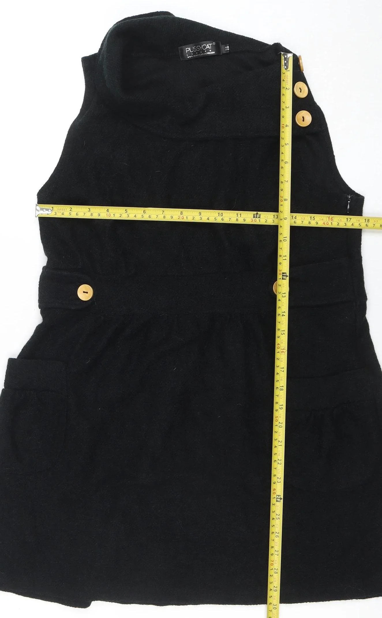 Pussycat London Womens Black Size 10 Sleeveless Pinafore Dress - Image 2