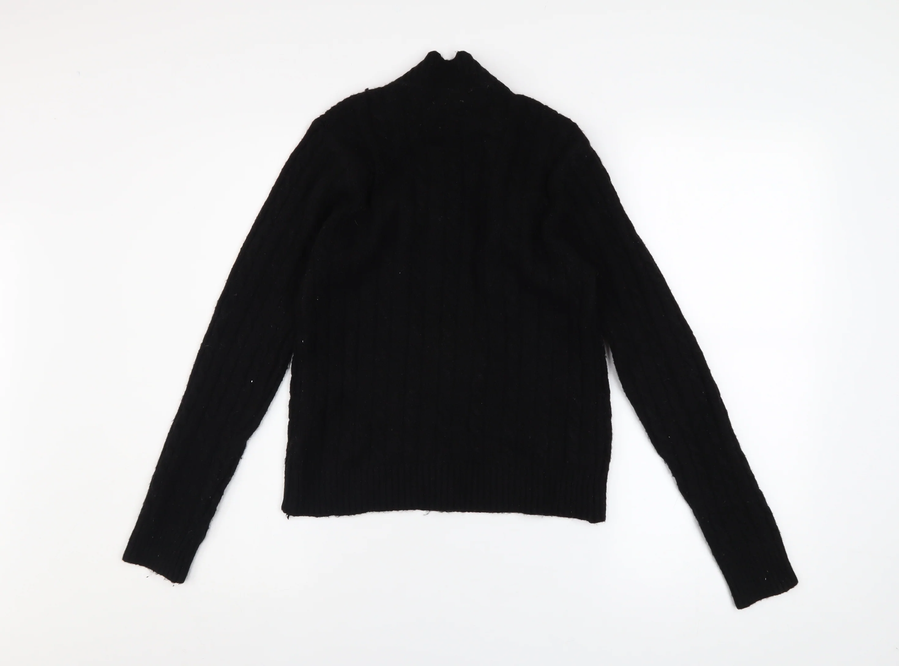 QED London Women's Black High Neck Zip Detail Knit Jumper Size L - Image 3