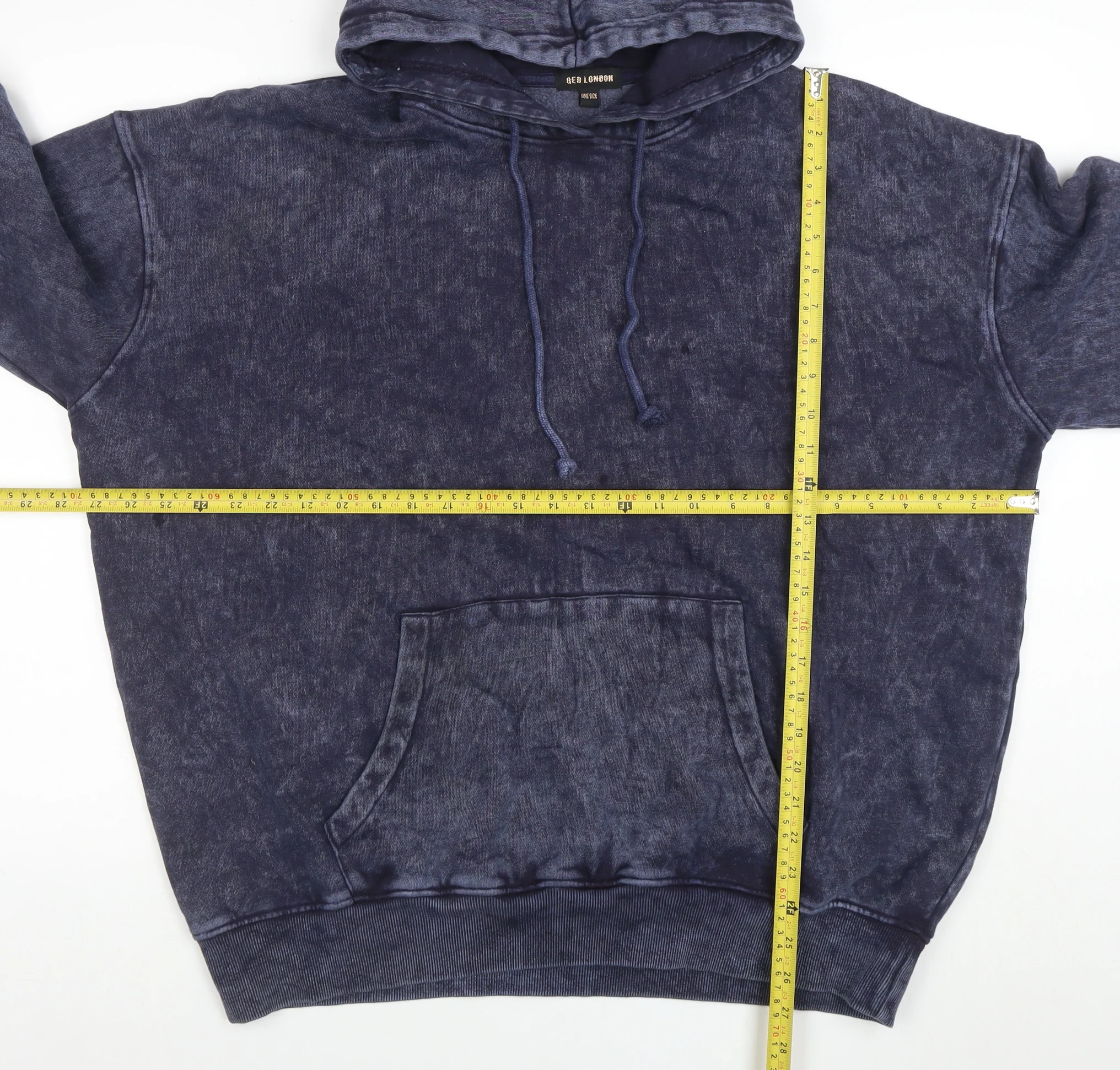 QED London Womens Blue One Size Pullover Hoodie Sweatshirt - Image 2
