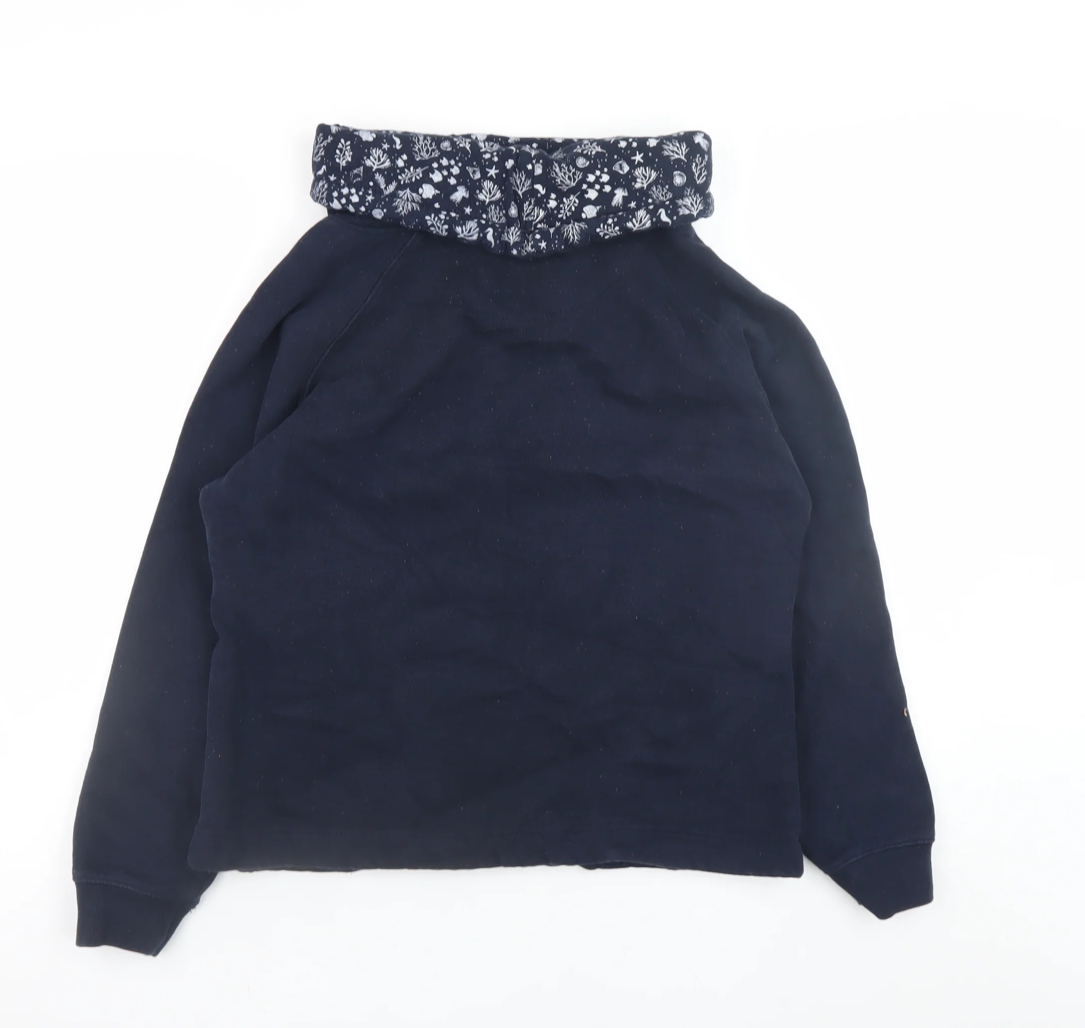 Quba & Co Womens Navy Blue Pullover Hoodie Size 10 Cotton Blend - Image 3