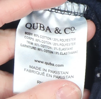 Quba & Co Womens Navy Blue Pullover Hoodie Size 10 Cotton Blend - Image 5