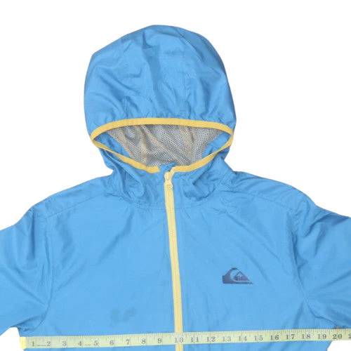 Quiksilver Boys Blue Hooded Windbreaker Jacket 14 Years Lightweight Full Zip - Image 2
