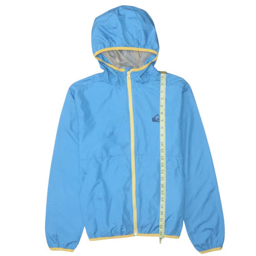 Quiksilver Boys Blue Hooded Windbreaker Jacket 14 Years Lightweight Full Zip - Image 3