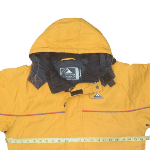 Quiksilver Boys Yellow Hooded Winter Parka Coat Size 12 Years - Image 2