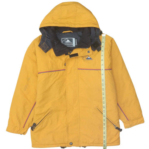 Quiksilver Boys Yellow Hooded Winter Parka Coat Size 12 Years - Image 3
