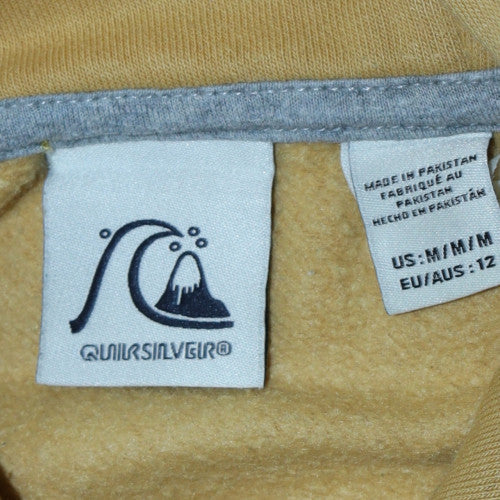 Quiksilver Men's Beige Pullover Hoodie M Logo Fleece Sweatshirt - Image 6