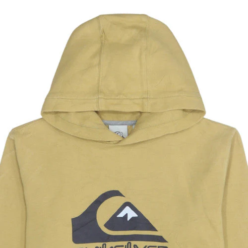 Quiksilver Men's Beige Pullover Hoodie M Logo Fleece Sweatshirt - Image 7