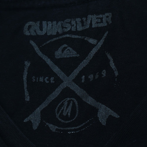 Quiksilver Men's Black Long Sleeve Graphic Surf Top Size M - Image 5