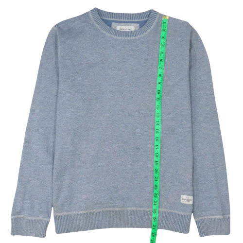 Quiksilver Mens Blue Cotton Blend Crew Neck Jumper Size L - Image 3