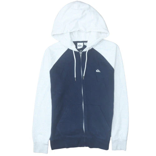 Quiksilver Men's Blue Full Zip Hoodie XS Lightweight Cotton Blend