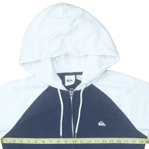 Quiksilver Men's Blue Full Zip Hoodie XS Lightweight Cotton Blend - Image 2