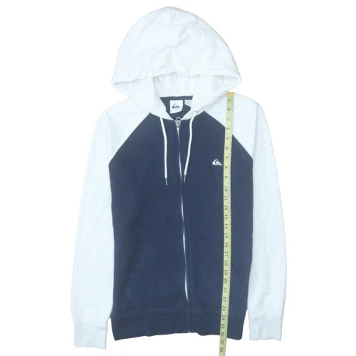 Quiksilver Men's Blue Full Zip Hoodie XS Lightweight Cotton Blend - Image 3